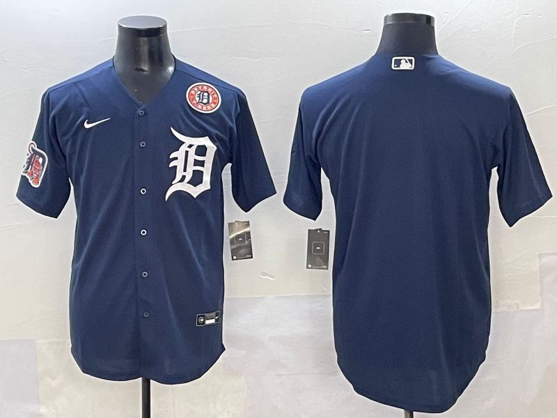 Men 2025 Detroit Tigers Blank Dark Blue Game Nike MLB Jersey style 6->detroit tigers->MLB Jersey